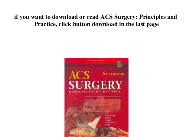 Acs Surgery Principles And Practice Free Download
